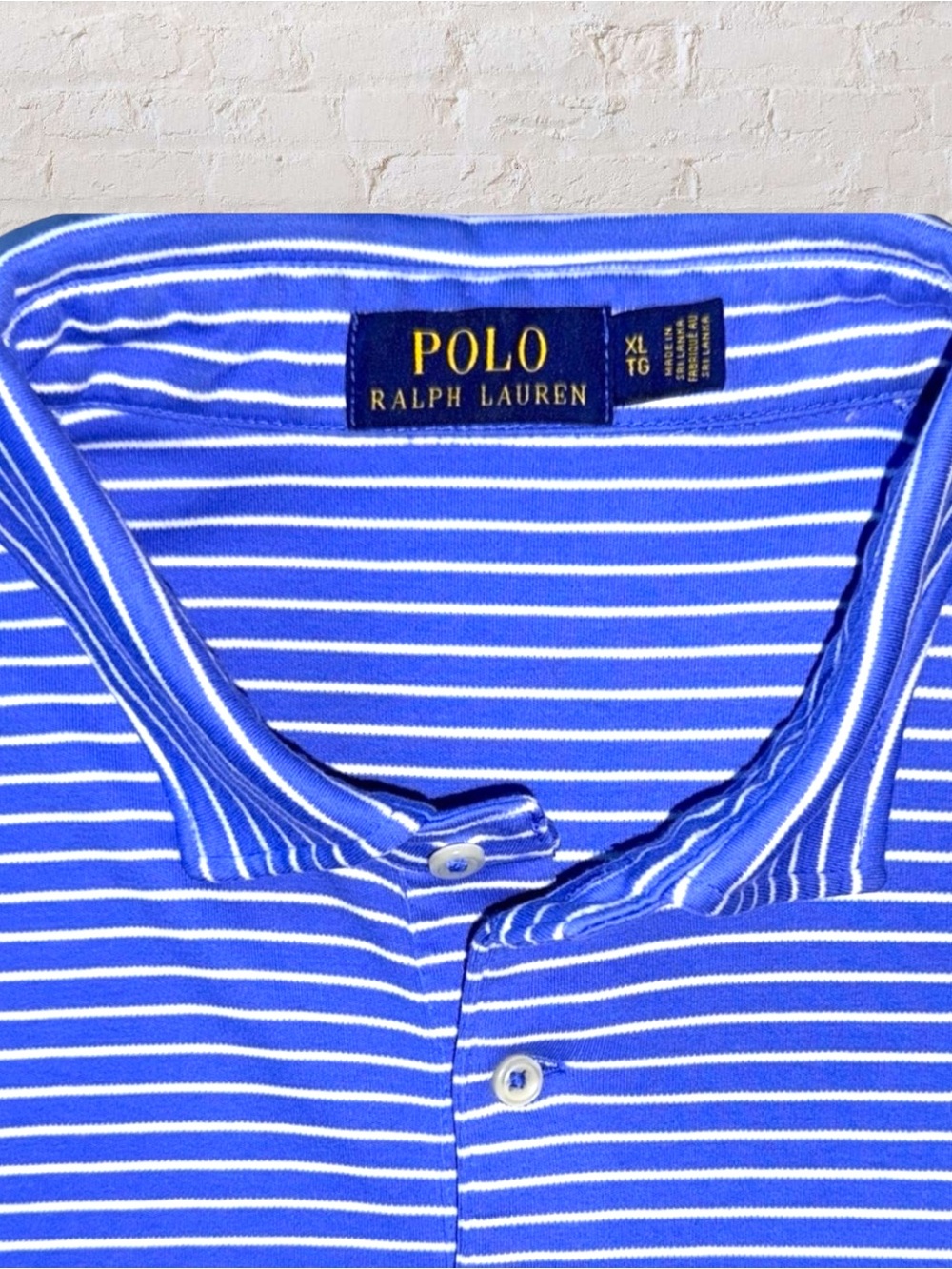Polo Ralph Lauren Blue White Striped Polo Shirt Men’s XL Classic Fit - Picture 2 of 9